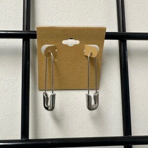 Elegant Silver Safety Pin Earrings